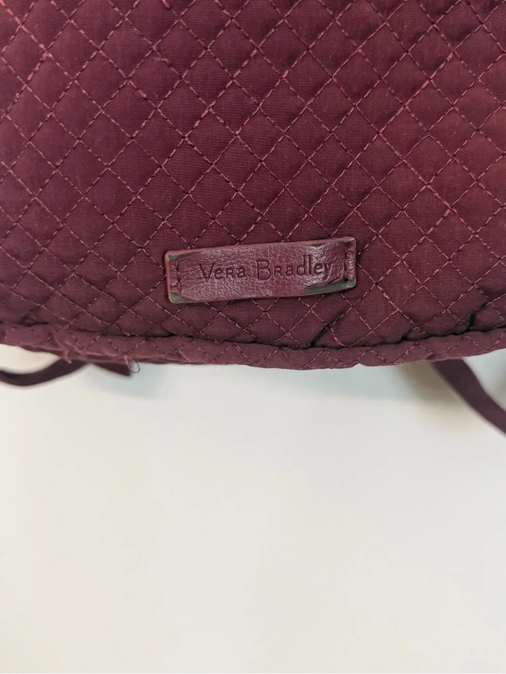 Vera Bradley Maroon Quilted Diaper Bag Backpack with Removable Changing Pad GUC